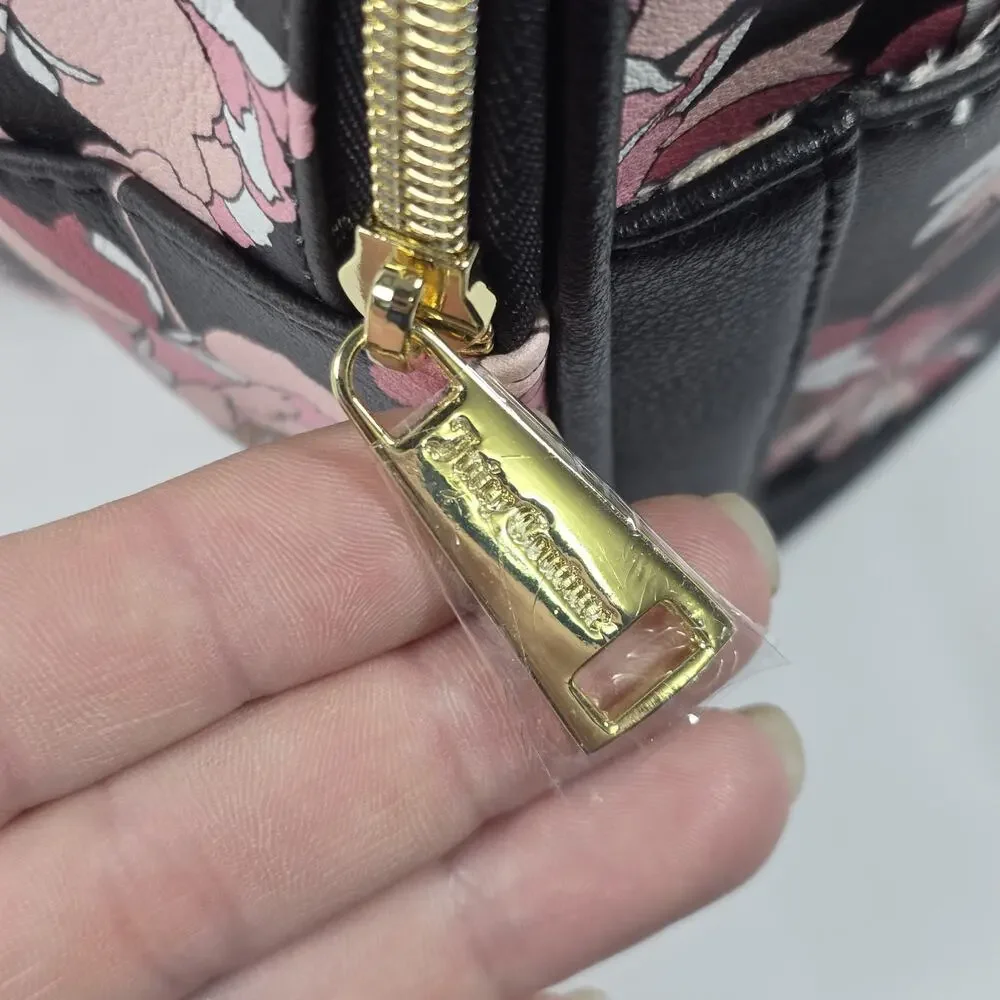 JUICY COUTURE Pretty Rose Rosie Floral Pink MINI Backpack Bag Front pouch